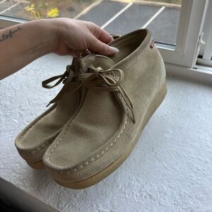 Tan Clarks Wallabee Boots
